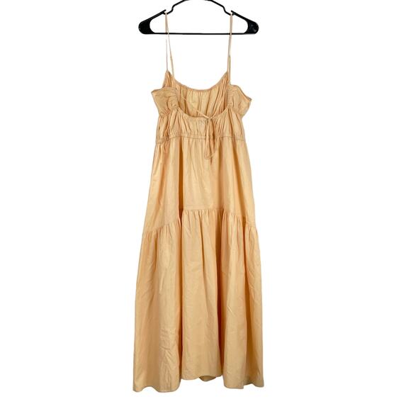 Vince NWT Ruched Tie-Back Camisole Dress Size XL Peach Scoop Neck Elastic Waist - Picture 7 of 11